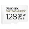 SanDisk Micro SDXC kártya - 128GB High Endurance (100 MB/s, Class 10 U3, V30) + adapter