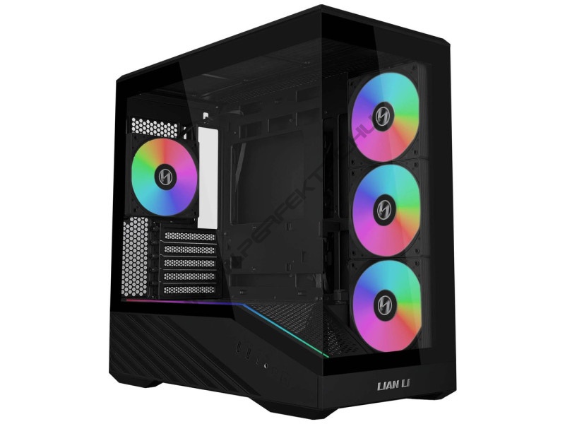 Számítógépház Lian Li Vector V100R Midi Tower, RGB, edzett üveg - Fekete