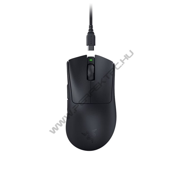 Razer Egér - DeathAdder V3 Pro (Optikai, 30000DPI, 5 gomb, harisnyázott kábel, fekete)