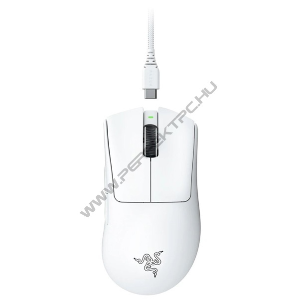 Razer Egér - DeathAdder V3 Pro White (Optikai, 30000DPI, 5 gomb, fehér)