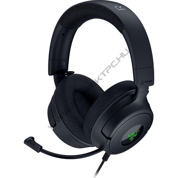 Razer Fejhallgató - Kraken V4 X (USB, mikrofon, hangerőszabályzó, 1,8m kábel, fekete)