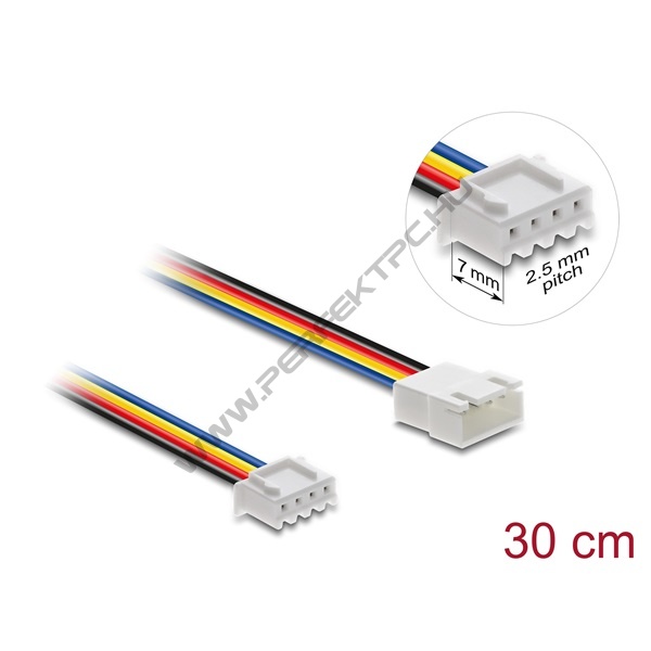 Delock Kábel - 90868 (PWM 4 tűs -> PWM 4 tűs, apa/anya ventilátor hosszabbító kábel, 0,3m)