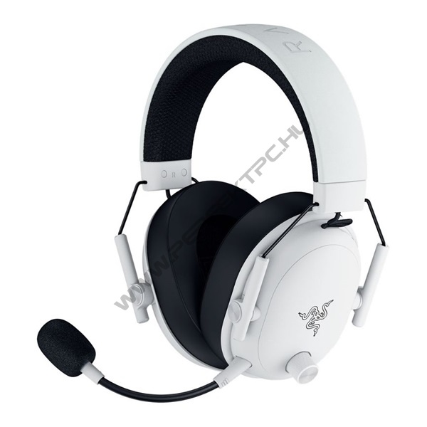 Razer Fejhallgató - Blackshark V3 White (Bluetooth, mikrofon, hangerőszabályzó, fehér)