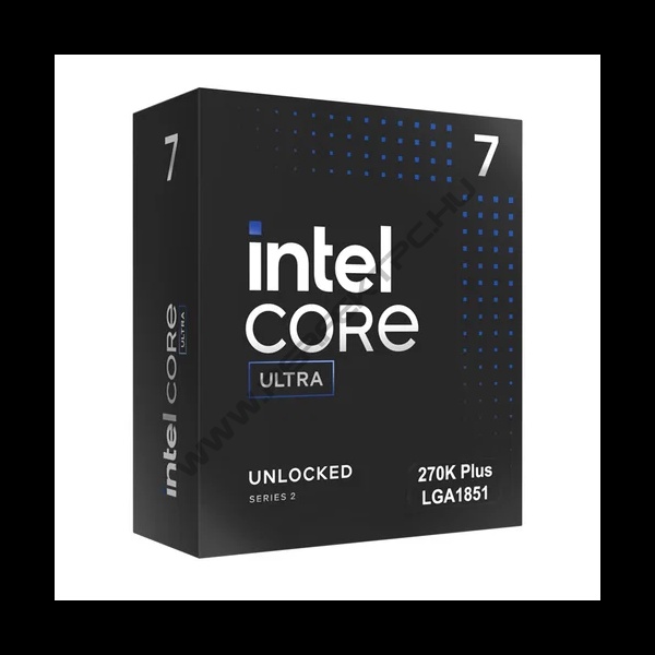 Intel Processzor - Core Ultra 7-270K Plus (36M Cache, up to 5.50 GHz, 125W skt1851, Arrow Lake) BOX No Cooler