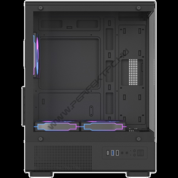 Formula Számítógépház - Crystal Z1CM V2 Black (fekete, ablakos, mATX, 1xUSB2.0, 1xUSB3.0, 1xType-C)