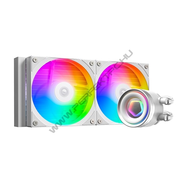 ID-Cooling CPU Water Cooler - FX240 INF WHITE (27.2dB; max. 98,54 m3/h; 2x12cm, fehér)