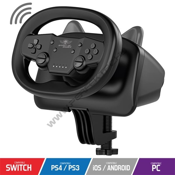 Spirit of Gamer Kormány - RACE WHEEL PRO AIR (PC/PS3/PS4/Switch/Android kompatibilis, fekete)