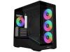 Számítógépház Lian Li Vector V100R Midi Tower, RGB, edzett üveg - Fekete