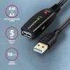 Kábel AXAGON ADR-310 USB Repeater Cable 10m fekete