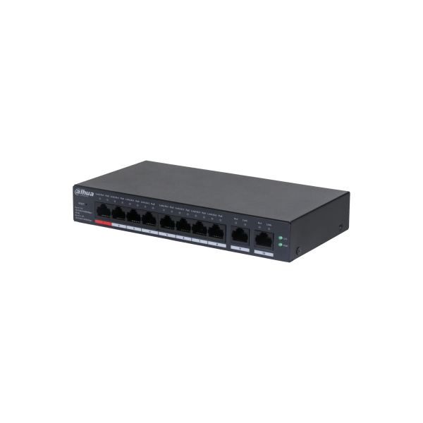 Dahua switch PoE - CS4010-8GT-110 (Cloud menedzsment; 8x 1Gbps PoE + 2x 1Gbps port, 110W)