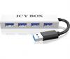 ICY BOX 4 Port USB 3.0 Hub, Srebny