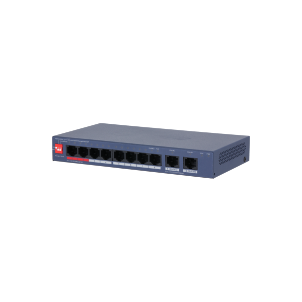 Dahua switch PoE - CS4010-8ET2GT-110 (Cloud menedzsment; 8x 10/100 Mbps PoE + 2x 10/100/1000 Mbps port, 110W)