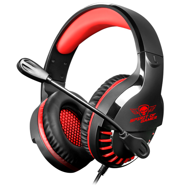 Spirit of Gamer Fejhallgató - PRO-H3 Red (MultiPlatform, mikrofon, 3.5mm jack, hangerőszabályzó, 2m kábel, narancssárga)