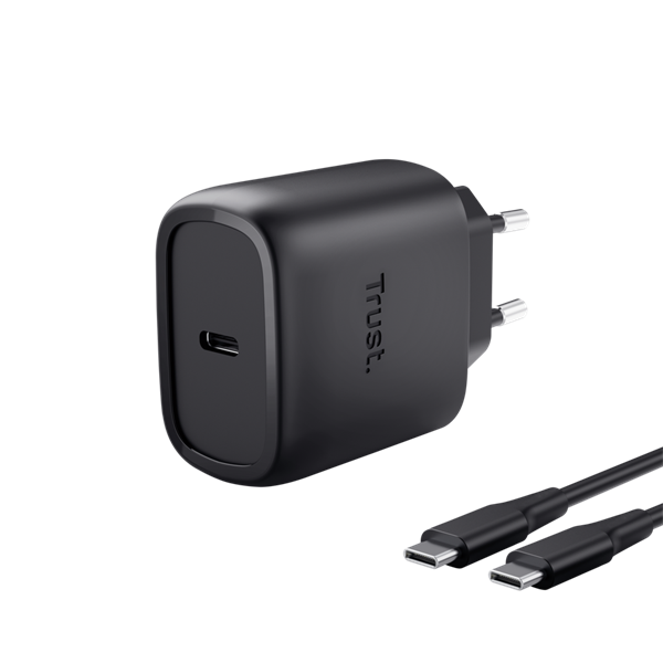Trust Telefon töltő - Maxo (45W; USB-C; + 2m kábel; fekete)