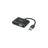 Equip Átalakító Kábel - 133386 (USB3.0 - VGA+HDMI, apa/anya, 1920x1080/60Hz, fekete)