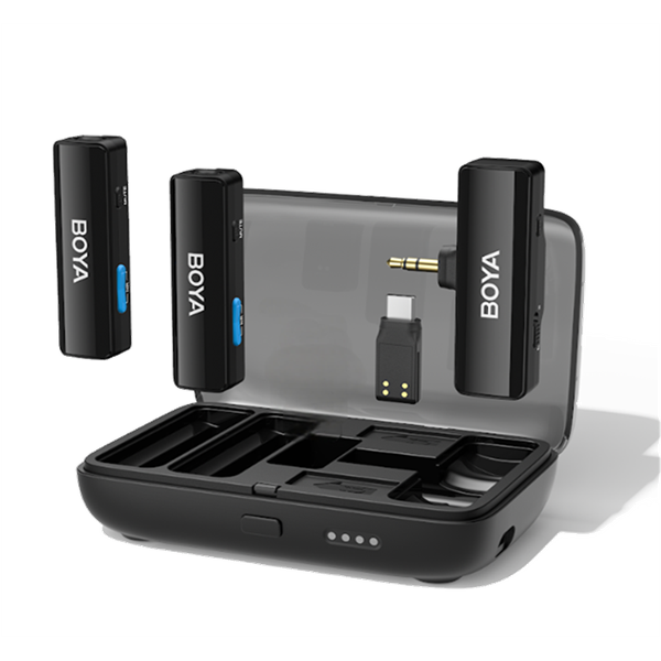 BOYA Mikrofon - BOYALINK V2.0 C2 (Vezeték nélküli, zajszűrés, fekete, USB-C)