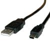 USB Összekötõ Value USB 2.0 A (Male) - mini B (Male) 1.8m Fehér