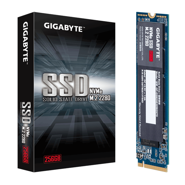 Gigabyte SSD - 256GB (M.2 2280, PCIe 3.0 x4, NVMe1.3, r:1700 MB/s; w:1100 MB/s)