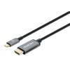 Manhattan Kábel - USB-C to HDMI aranyozott, 1m, Fekete