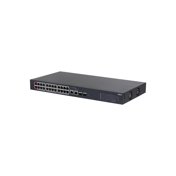 Dahua switch PoE mendzselhető - CS4226-24ET-375 (Cloud menedzsment; 24x 100Mbps at/af PoE; 2x 1Gbps; 2x 1Gbps SFP; 375W)