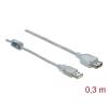 Delock Kábel - 82244 (USB-A 2.0 -> USB-A 2.0 hosszabitó kábel, apa/anya, 0,3m)