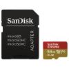 SanDisk MicroSD kártya - 64GB Extreme (170/80 MB/s, Class 10 UHS-I U3, A2 V30) + adapter