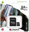 MicroSD 64GB Kingston Canvas Select Plus Class 10 + adapter
