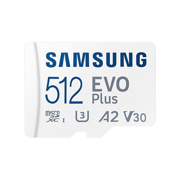 Samsung MicroSD kártya - 512GB MB-MC512KA/EU (EVOPLUS, UHS-I, R130, adapter, 512GB)
