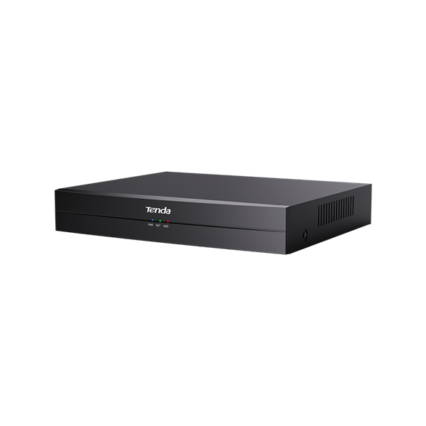Tenda NVR rögzítő - TN3104-4P (4 csatorna, H265+, max 8MP, 4xRJ45 802.3at PoE, 2xUSB, 1x Sata (max 10TB))