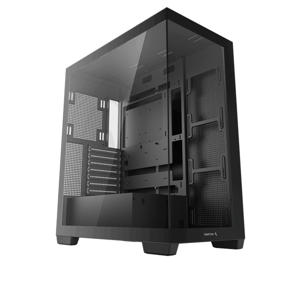 DeepCool Számítógépház - CG580 (fekete, ablakos, venti nélkül, BTS, ATX, 2xUSB3.0, 1xUSB2.0)