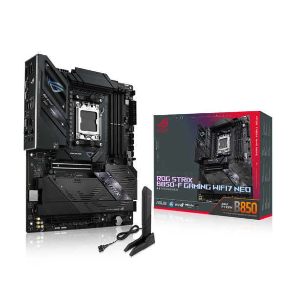 Asus Alaplap - AMD ROG STRIX B850-F GAMING WIFI7 NEO AM5 (B850, ATX, 4xDDR5 8400+MHz, 2xSATA3, 4x M.2, HDMI)