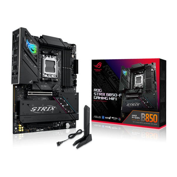 Asus Alaplap - AMD ROG STRIX B850-F GAMING WIFI AM5 (B850, ATX, 4xDDR5 8000+MHz, 2xSATA3, 4x M.2, HDMI+DP)