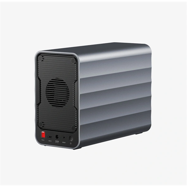 Hikvision HIKSEMI DAS - 2db 2,5/3,5 HDD/SSD -> USB-A/C, ventilátor, Max.: 48TB, Fekete