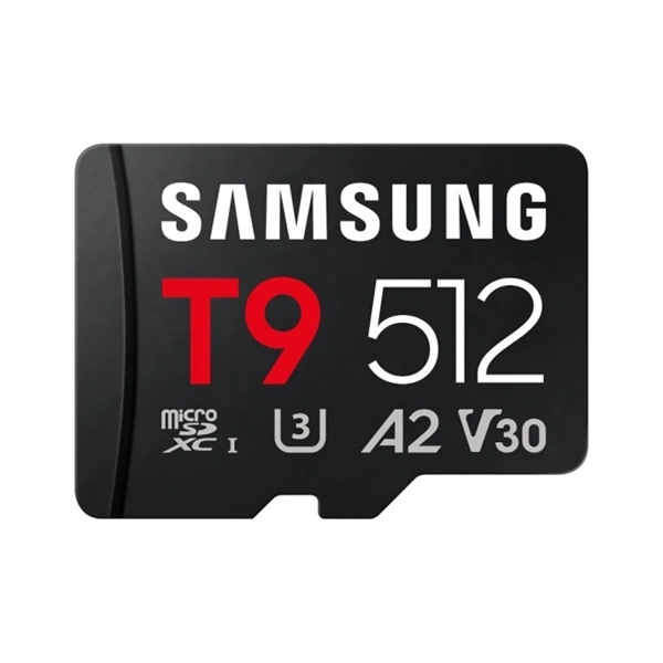 Samsung Memóriakártya - MB-MH512T/WW (T9, 512GB, microSDXC, UHS-I, U3, V30, A2, R200/W130)
