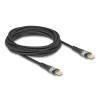 Delock Kábel - 80765 (USB A - USB TypeC - adat és töltő kábel áttetsző PD 3.0 100W fekete, 3m)