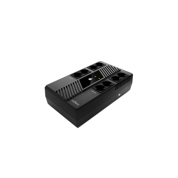 NJOY Szünetmentes Elosztósor  600VA - Token 600 (2x4 Schuko, line-interaktív, HID USB, túlfeszültség védett, fekete)