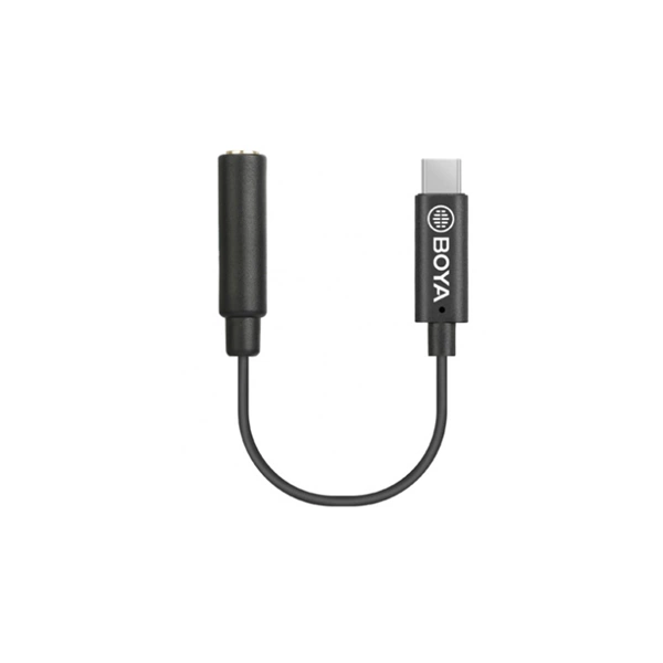 BOYA Kábel - BY-K4 (3,5 mm-es TRS anya - USB-C apa adapterkábel, 6cm)