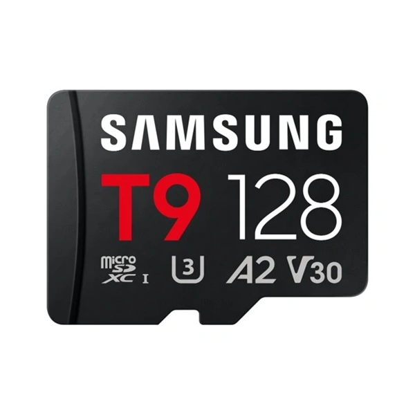 Samsung Memóriakártya - MB-MH128TB/WW (T9, 128GB, microSDXC, UHS-I, U3, V30, A2, R200/W130, USB kártyaolvasó)