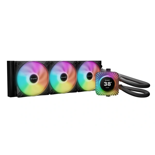 Be Quiet! CPU Water Cooler - LIGHT LOOP IO LCD 360mm (3x120mm, cső hossza: 400mm, fekete)