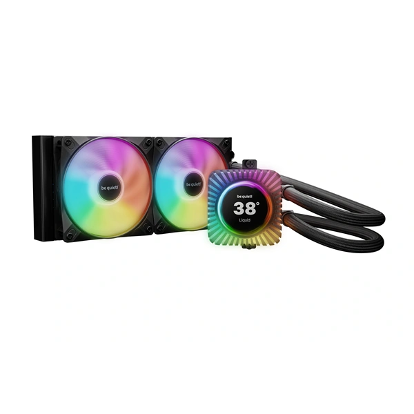 Be Quiet! CPU Water Cooler - LIGHT LOOP IO LCD 240mm (2x120mm, cső hossza: 400mm, fekete)