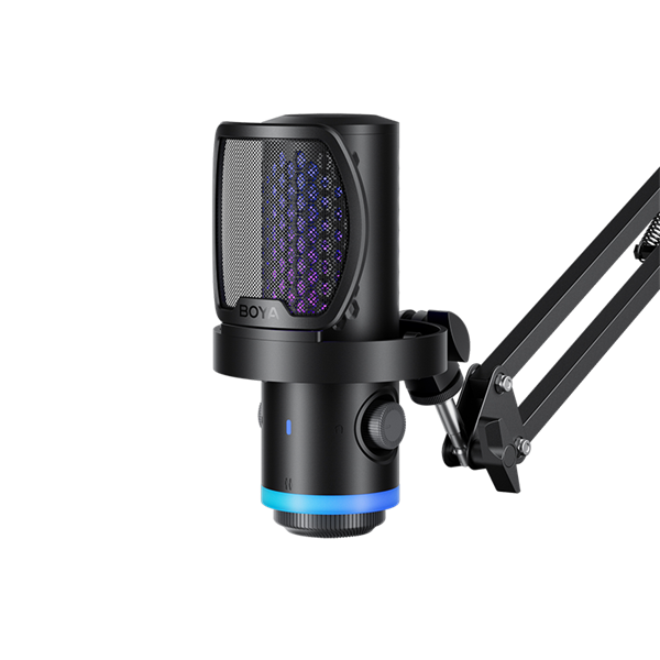 BOYA Mikrofon - CastMic G40B (USB, LED, fekete) + Boom Arm állvány