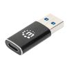 Manhattan Kábel átalakító - USB-A to USB-C Adapter, Fekete