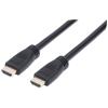 Manhattan Kábel - HDMI to HDMI (Ethernet HEC, ARC, 3D, 4K@60Hz, fali kábel, Shielded,  8m, Fekete)