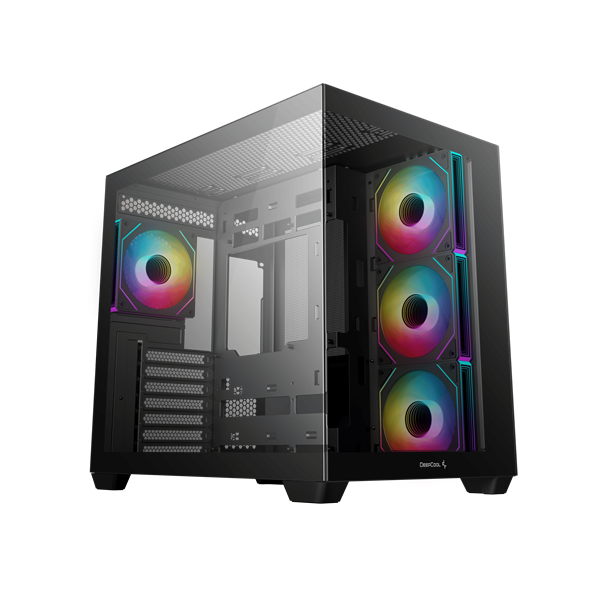 DeepCool Számítógépház - CG530 4F (fekete, ablakos, 4x12cm A-RGB, BTF, ATX, 2xUSB3.0, 1xUSB2.0)