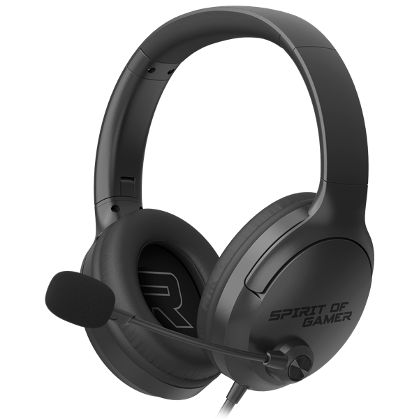 Spirit of Gamer Fejhallgató - PRO-H4 Black (MultiPlatform, mikrofon, 3.5mm jack, hangerőszabályzó, fekete)