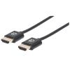 Manhattan Kábel - HDMI to HDMI szuper keskeny (Ethernet HEC, ARC, 3D, 4K@60Hz, fali kábel, Shielded,  3m, Fekete)