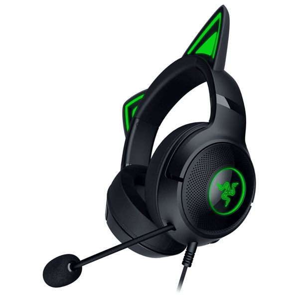 Razer Fejhallgató - Kraken Kitty V2 (USB, mikrofon, hangerőszabályzó, 2m kábel, rózsaszín)