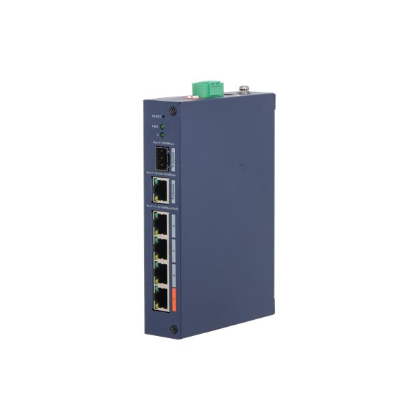 Dahua switch PoE - CHS4106-4ET-60 (Cloud Menedzsment; 4x100Mbps PoE + 1x 1Gbps uplink + 1x1Gbps SFP uplink; 60W)