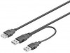USB 2.0 Y kábel - 2x USB AM + 1x USB AF 93353