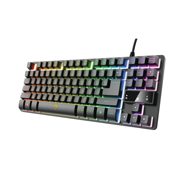 Trust Billentyűzet Gamer - GXT 833 Thado (RGB LED háttérvilágítás; TKL méret; USB; fekete; magyar)